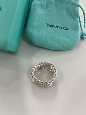 Tiffany & Co. Somerset Sterling Silver Mesh Ring Size 8